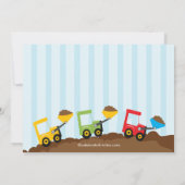 Bouwvrachtwagens Birthday Party for boys Kaart (Achterkant)