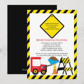 Bouwvrachtwagens Birthday Party for boys Kaart (Voorkant / Achterkant)