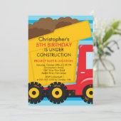 Bouwvrachtwagens Birthday Party for boys Kaart (Staand voorkant)
