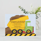 Bouwvrachtwagens Birthday Party for boys Kaart (Staand voorkant)