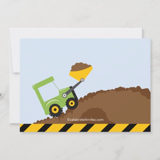 Bouwvrachtwagens Birthday Party for boys Kaart (Achterkant)