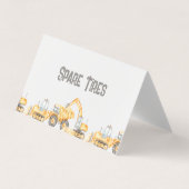 Bouwvrachtwagens Gevouwen Voedsel Etiket Kaart Visitekaartje (Voorkant)