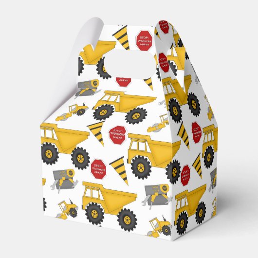 Bouwvrachtwagens, giftdoos, gevel bedankdoosjes (Achterkant)