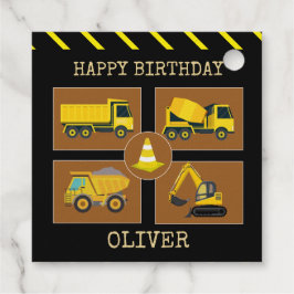 Bouwvrachtwagens |Jaar in de Review Verjaardagsfee Bedankjes Labels