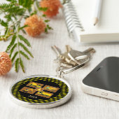 Bouwvrachtwagens | Kids Verjaardagsfeestdecor Sleutelhanger (Zijkant)