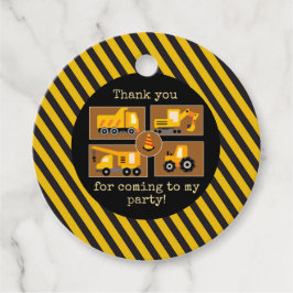 Bouwvrachtwagens | Kids verjaardagsfeestje gunst Bedankjes Labels