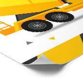 Bouwvrachtwagens Kinderen Verjaardag Ladingsstreek Poster (Hoek)