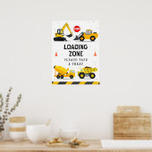 Bouwvrachtwagens Kinderen Verjaardag Ladingsstreek Poster (Keuken)