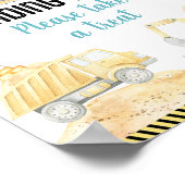 Bouwvrachtwagens Ladingsstreek behandelt teken Poster (Hoek)