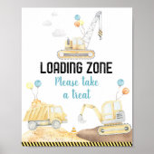 Bouwvrachtwagens Ladingsstreek behandelt teken Poster (Voorkant)