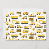 Bouwvrachtwagens Patroon Verjaardagsfoto Kaart (Achterkant)
