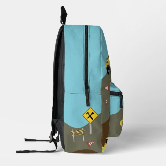 Bouwvrachtwagens Site Thema Aangepaste naam Bedrukte Rugzak (Links)