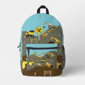 Bouwvrachtwagens Site Thema Terug naar School Bedrukte Rugzak (Voorkant)