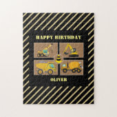 Bouwvrachtwagens | Thema Kinderen Verjaardag Legpuzzel (Verticaal)