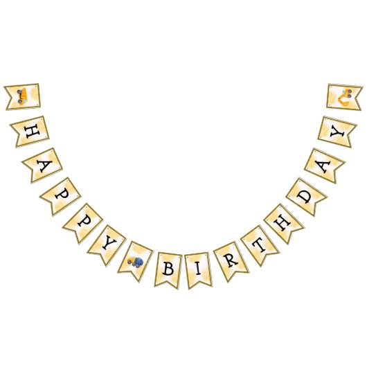 Bouwvrachtwagens Verjaardagsbanner Vlaggetjes (Alle)