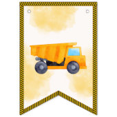 Bouwvrachtwagens Verjaardagsbanner Vlaggetjes (Eerste vlag)