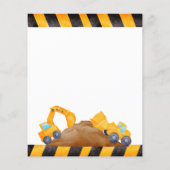 Bouwvrachtwagens - verjaardagsdagsdagsuitnodiging (Achterkant)