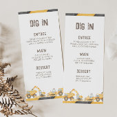 Bouwvrachtwagens Verjaardagsfeest Menu