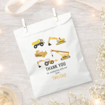 Bouwvrachtwagens Verjaardagsfeestje Dank u