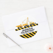Bouwvrachtwagens Verjaardagsfeestje Favor Sticker (Envelop)