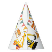 Bouwvrachtwagens | Verjaardagsfeestje voor kindere Feesthoedjes (Achterkant)