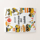 Bouwvrachtwagens | Verjaardagsfeestje voor kindere Legpuzzel (Horizontaal)