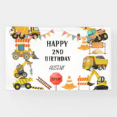 Bouwvrachtwagens | Verjaardagsfeestje voor kindere Spandoek (Horizontaal)