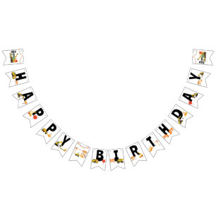 Bouwvrachtwagens   Verjaardagsfeestje voor kindere Vlaggetjes