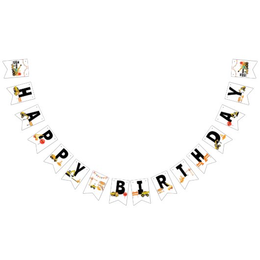 Bouwvrachtwagens | Verjaardagsfeestje voor kindere Vlaggetjes (Alle)