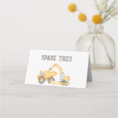 Bouwvrachtwagens Voedseletiketten Plaatskaartje (Voorkant)