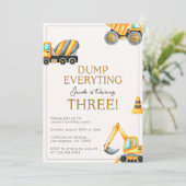 Bouwvuil Alles 3e verjaardag Kaart (Staand voorkant)