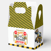 Bouwvuilniswagen 1e verjaardagsfeest bedankdoosjes (Geopend)