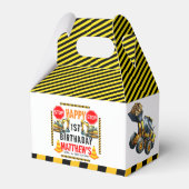 Bouwvuilniswagen 1e verjaardagsfeest bedankdoosjes (Voorkant Zijde)