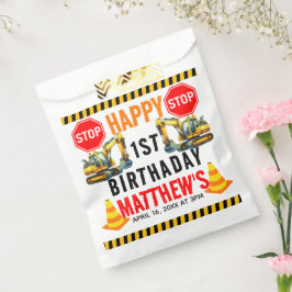 Bouwvuilniswagen 1e verjaardagsfeest bedankzakje