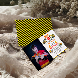 Bouwvuilniswagen 1e verjaardagsfeest kaart