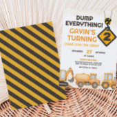 Bouwvuilniswagen 2e verjaardagsfeest kaart