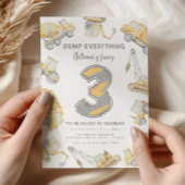 Bouwvuilniswagen 3e verjaardagsfeest kaart