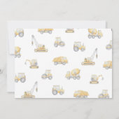 Bouwvuilniswagen 3e verjaardagsfeest kaart (Achterkant)
