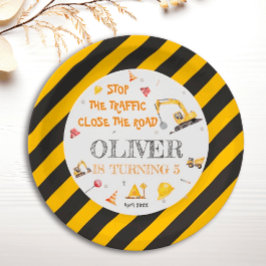 Bouwvuilniswagen Boy Party Borden Papieren Bordje