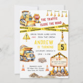 Bouwvuilniswagen Bulldozer Verjaardag Kaart (Voorkant)