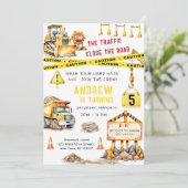 Bouwvuilniswagen Bulldozer Verjaardag Kaart (Staand voorkant)