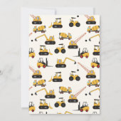 Bouwvuilniswagen Kids Verjaardagsfeest Uitnodiging (Achterkant)