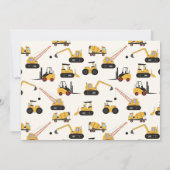 Bouwvuilniswagen Kids Verjaardagsfeest Uitnodiging (Achterkant)