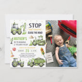 Bouwvuilniswagen Kinder 2e verjaardag foto Kaart (Voorkant)