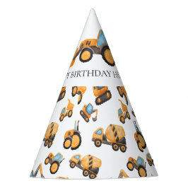 Bouwvuilniswagen partypatroon feesthoedjes