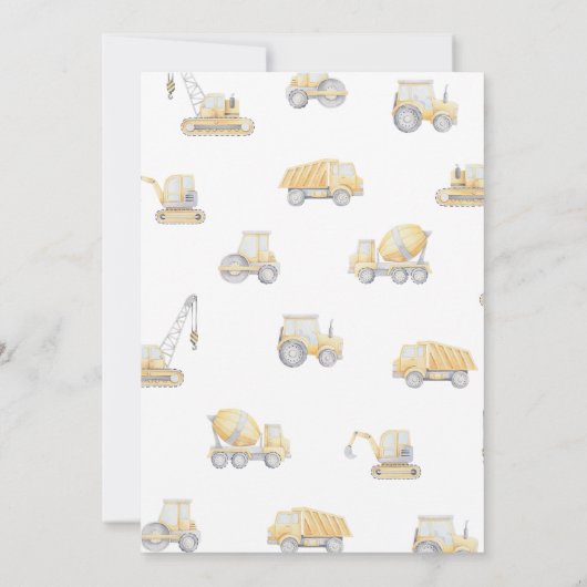 Bouwvuilniswagen SIX 6e verjaardagsfeest Kaart (Achterkant)