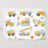 Bouwvuilniswagen Verjaardag foto uitnodiging (Achterkant)