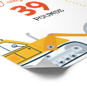 Bouwvuilniswagen Verjaardag Mijlpaal Poster (Hoek)