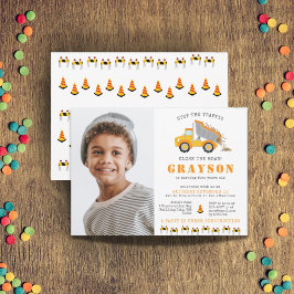 Bouwvuilniswagens graven verjaardagsfeest kaart