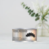 Bouwwaag Stad Logo | Metaalachtig Visitekaartje (Staand voorkant)